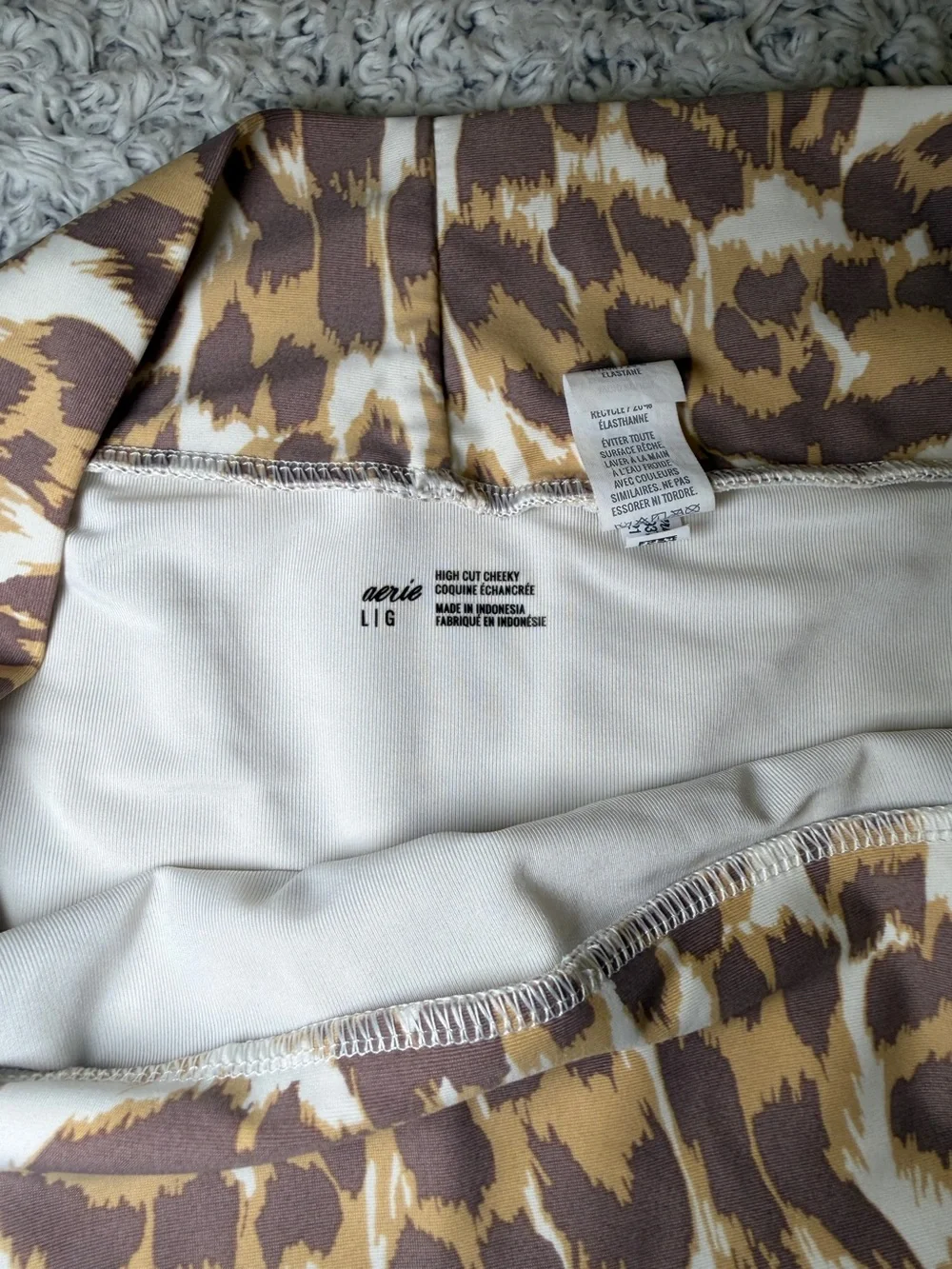 Aerie High-Waist Leopard Print Swim Bottoms